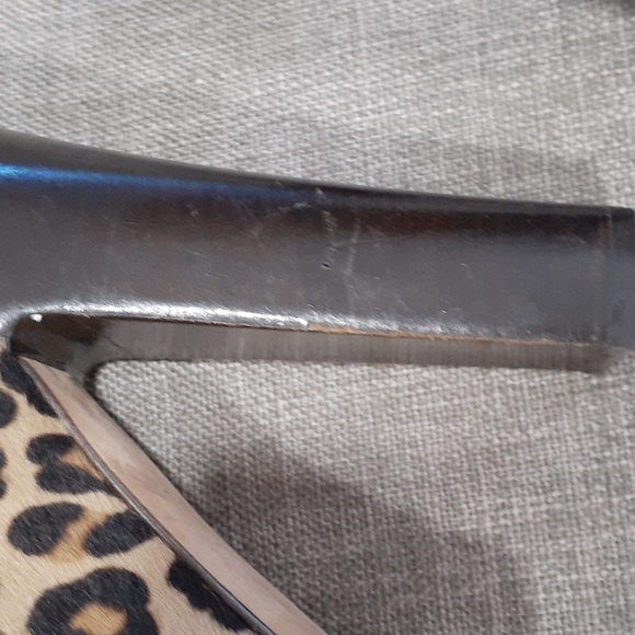 Micheal Michael Kors leopard open toe slipon  heel shoe size 7.5M - Picture 10 of 12